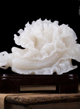 石诚记天然玉石白菜摆件乔迁家居客厅装饰品办公室摆设开业礼品