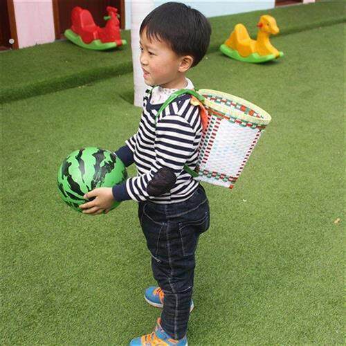 古代农家宝宝背斗编织竹编小孩子重庆背篓彩色家用搂后背式篮婴儿