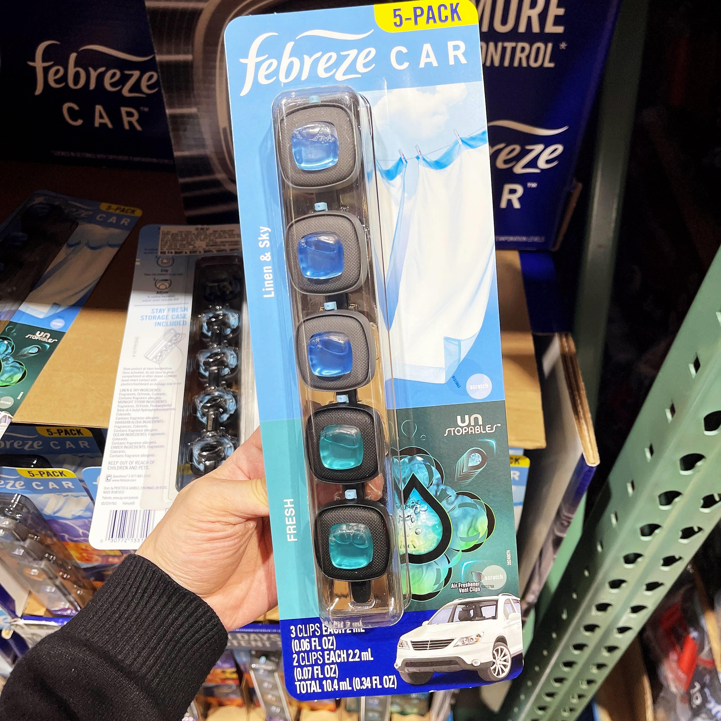 开市客Febreze风倍清汽车出风口香水车载香薰芳香剂除臭去异味