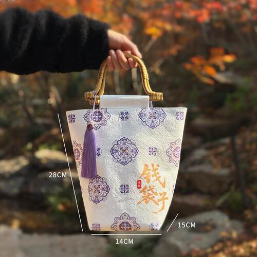 2杜26抱新款有钱0花包包KBJ新年限定手提财包包便携大容量钱袋子