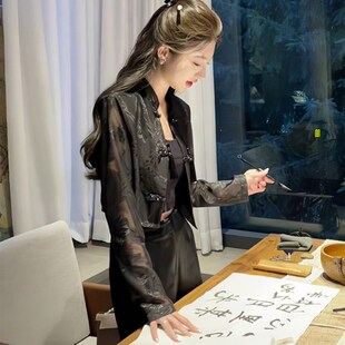 新中式复古长袖防晒衬衫女春夏季外搭国风披肩罩衫短款小外套上衣