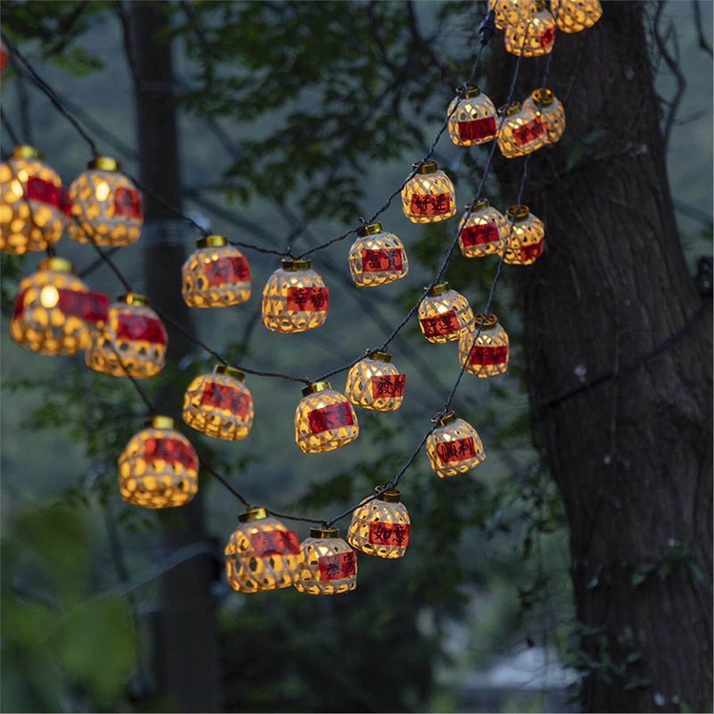 阳台户外竹编灯笼太能LED