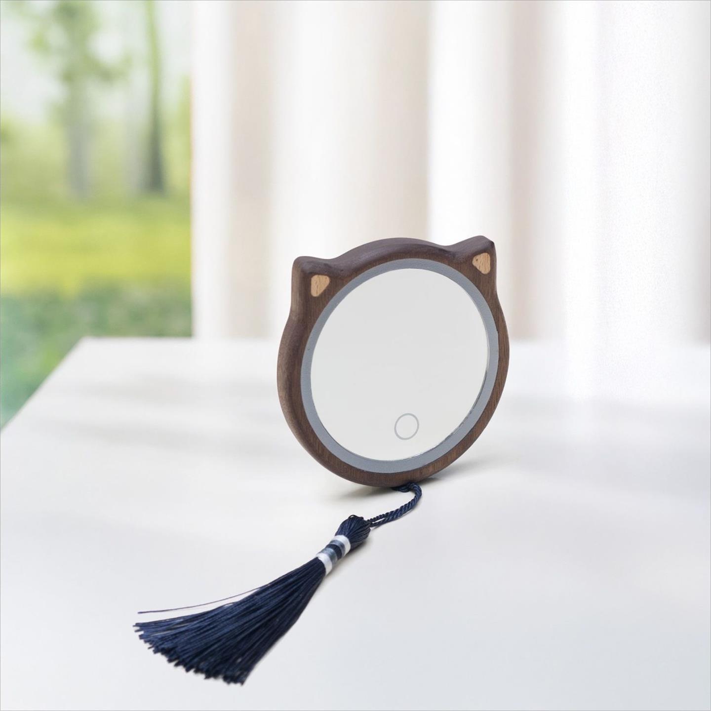镜可爱迷你发光化妆灯猫咪