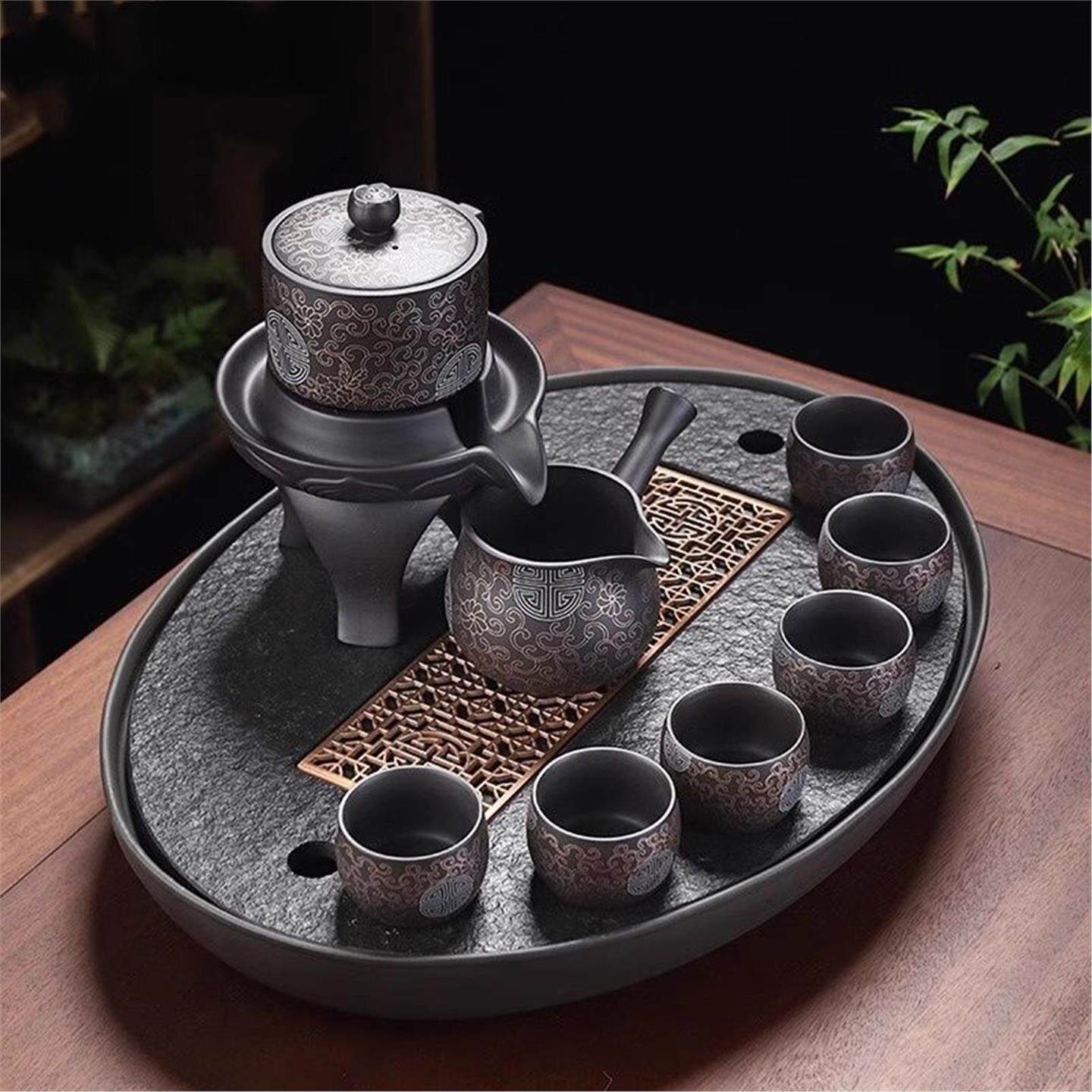 紫砂套装办公新款高颜值茶具客厅整套2026茶壶用品茶具旋转茶盘