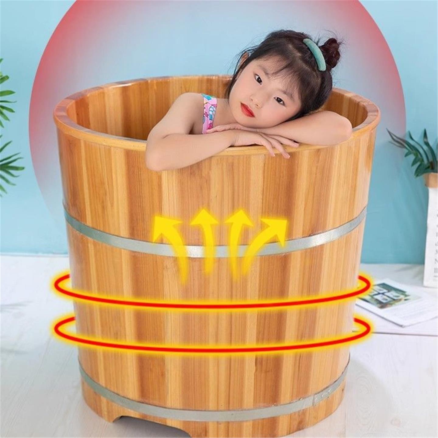 浴桶小孩洗澡木坐盆游泳全
