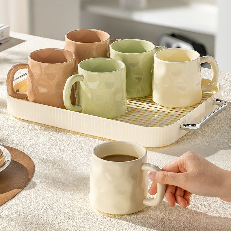 陶瓷水杯套装家用待客厅高颜值马克杯子大容量耐热早餐喝咖啡杯具