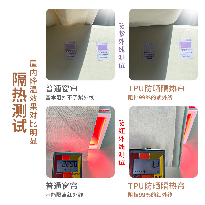 隔热窗帘防晒帘全遮光玻璃阳台卧室遮阳布阳光房窗户遮阳神器隔音