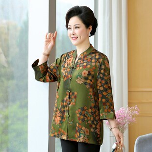 夏装 特体胖妈妈加肥加大码 奶奶时尚 中老年女装 上衣洋气 200斤衬衫