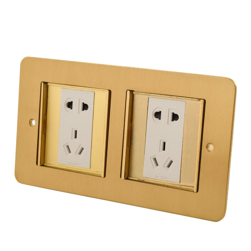 地插座家用隐藏式防水双开门五孔电脑网络地面地板插座220x120mm