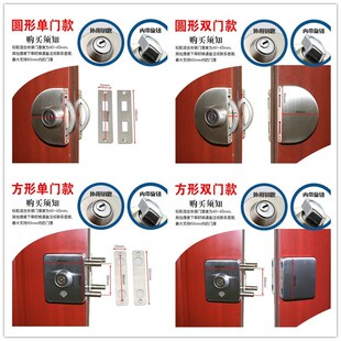 带有框玻璃门锁铝合金不锈钢包边门锁木门加厚单双推拉移趟门钩锁