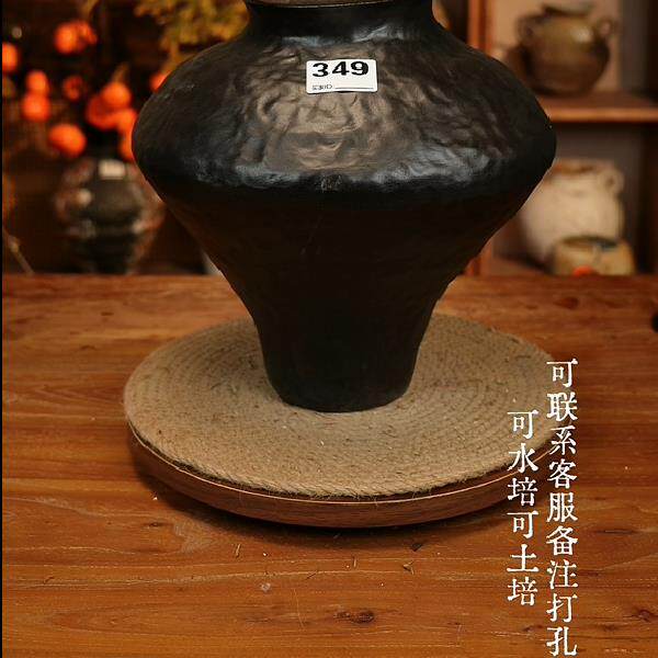 349景德镇手工陶瓷花瓶花器摆件高28cm口径10cm
