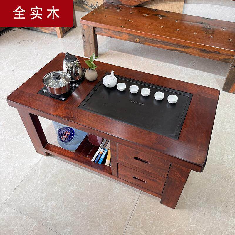 全实木茶几桌 新中式风格泡茶桌 可烧水家用办公室