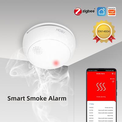 Zigbee涂鸦智能烟雾报警器烟感传感火灾探测无线手机APP远程提醒