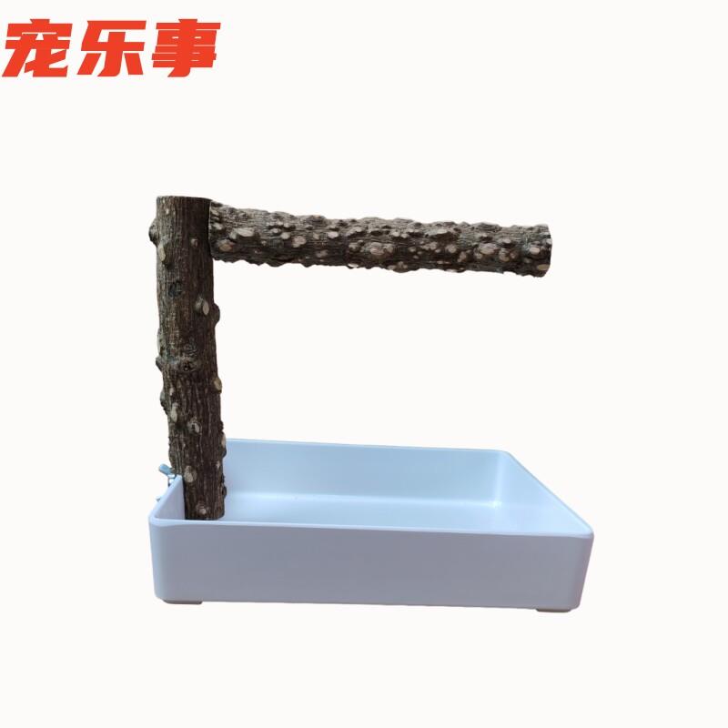 玄凤虎皮牡丹鹦鹉鸟桌面厕所粑粑训练站杆站台花椒木中小型支架
