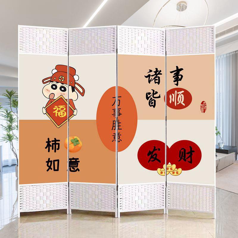 新中式简易屏风隔断折叠客厅移动家用遮挡饭店办公室餐饮推拉屏障