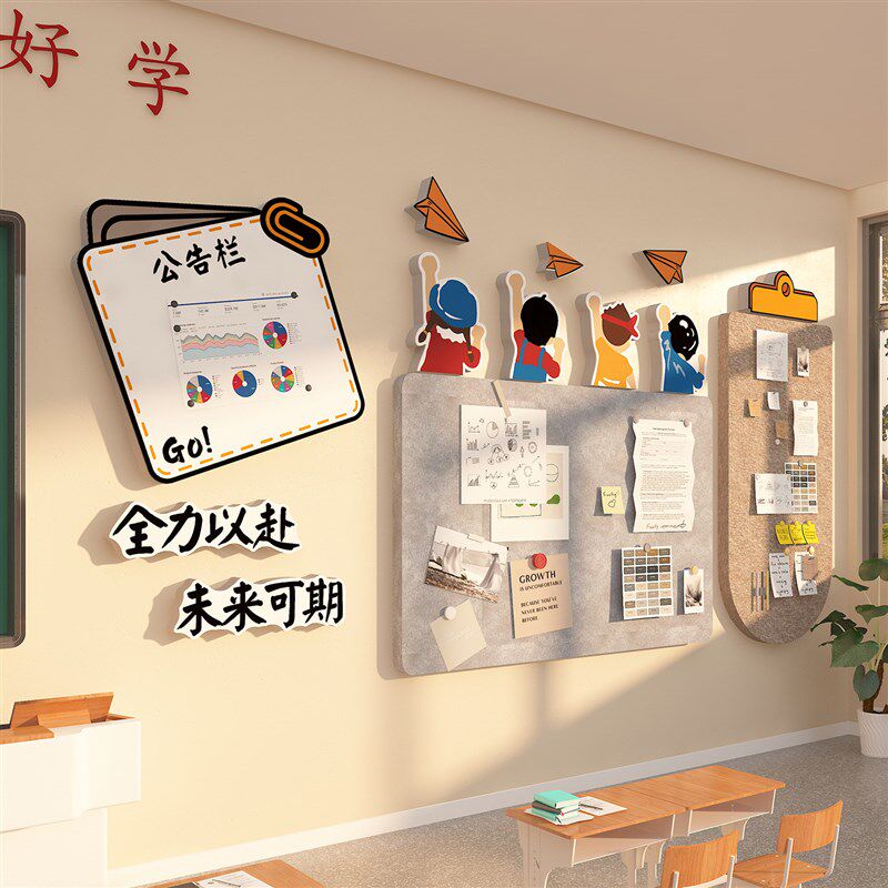 办公室毛毡板墙面装饰氛围布置公司公告栏企业文化员工风采展示墙