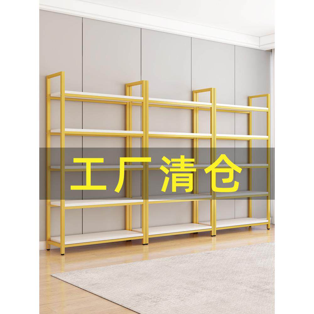 货架钢木置物架超市便利店展示柜多层鞋包化妆品产品陈列展示架子