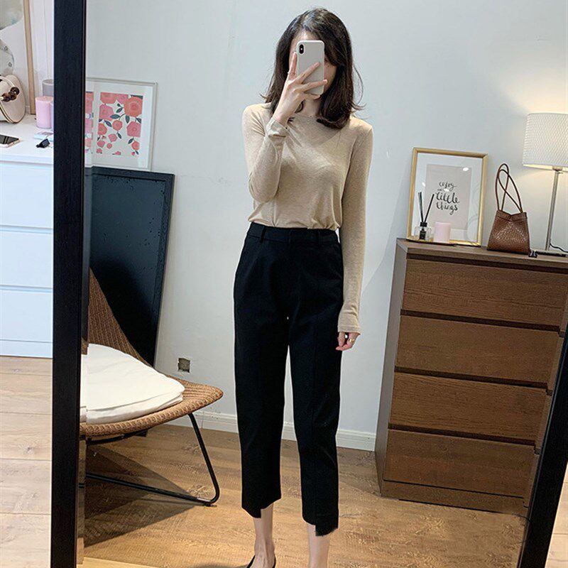 满足你的所有需求!高腰烟管西装裤九分裤女显瘦抗皱抗起球夏款女