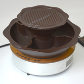 商用嵌入式 电陶炉大功率火锅店4000W光波炉烧烤涮一体炉圆形电磁