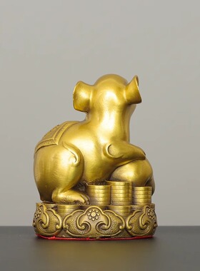 乾卦铜狗摆件铜牛西北缺角铜猪补角法器铜牛补房屋缺铜鸡补卦铜器