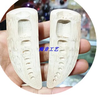 竹卦手工成品老竹卦羊角吿朱砂竹根圣杯一对竹根卦可选货支持订做
