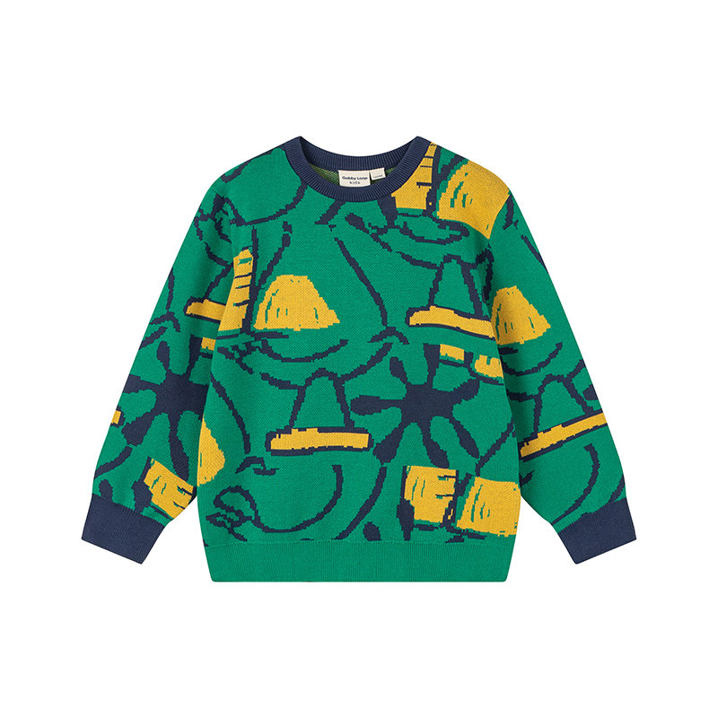 加比瑞男童针织毛衣儿童男孩针织衫薄款线衫大童春装毛线衣春秋款