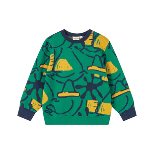 加比瑞男童针织毛衣儿童男孩针织衫薄款线衫大童春装毛线衣春秋款