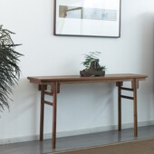 璞木禅意新中式 设计师家具 黑胡桃榆木平头案条案玄关案仿古明式