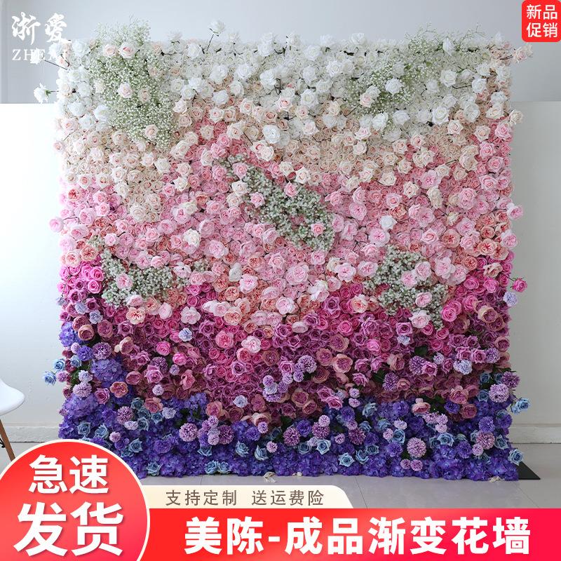 仿真花墙成品网红背景墙玫瑰花门头假花景区商场门店铺打卡造景图片