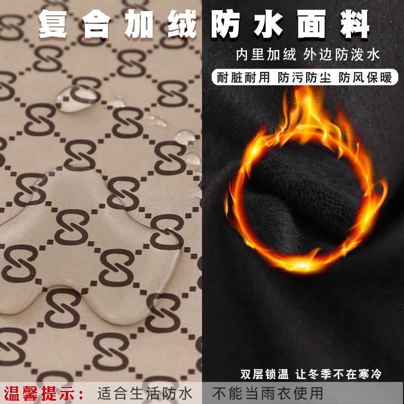 秋冬收腰罩衣加绒防风保暖外套餐饮防污工作服女大褂厨房围裙正穿