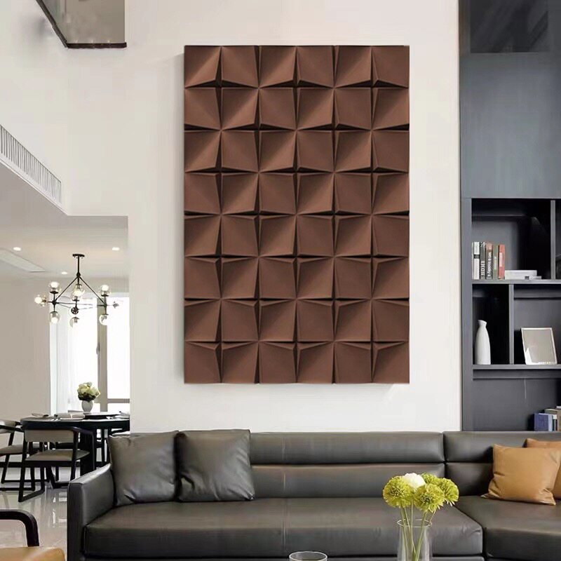 现代简约玄关3d立体浮雕装饰画客厅背景墙壁画抽象走廊过道竖挂画