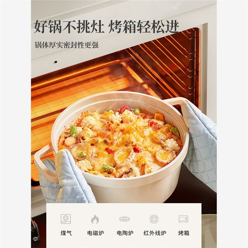珐琅锅家用陶瓷炖锅炖盅砂锅铸铁锅煲汤锅搪瓷不粘锅电磁炉焖煮锅
