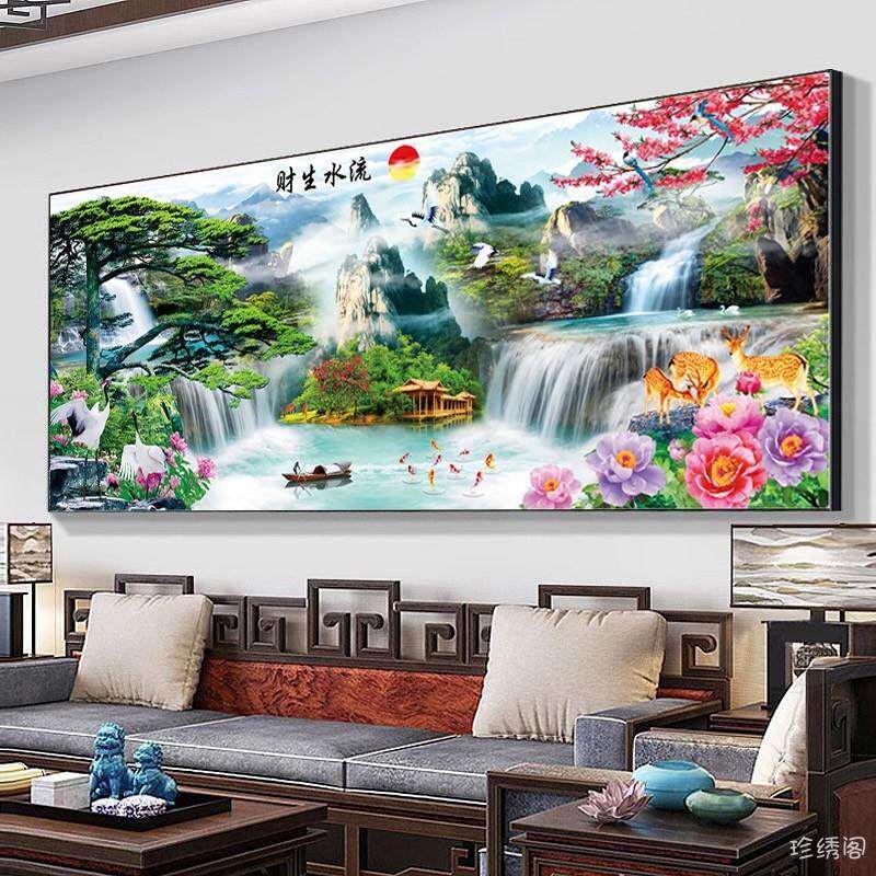 超划算2025新款5d钻石画流水生财花开富贵客厅砖石画手工贴十字绣