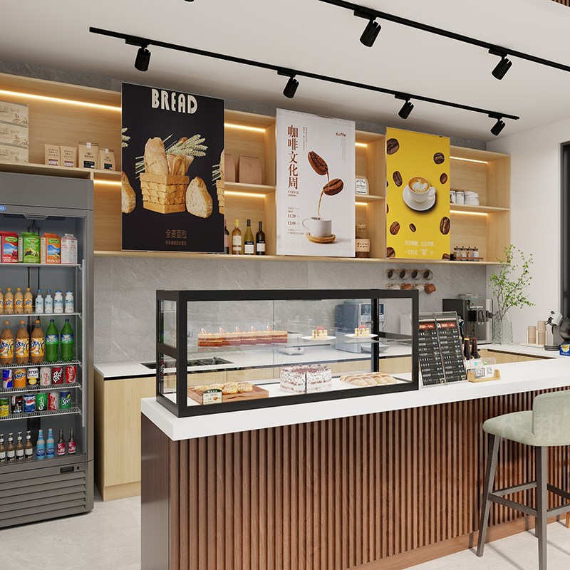 面包柜吧台玻璃柜蛋糕烘焙咖啡店展示柜甜品小型台面柜收纳陈列柜