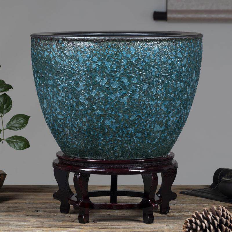 景德镇陶瓷器金鱼缸大型睡莲荷花缸庭院彷石大水缸锦鲤缸客厅摆件