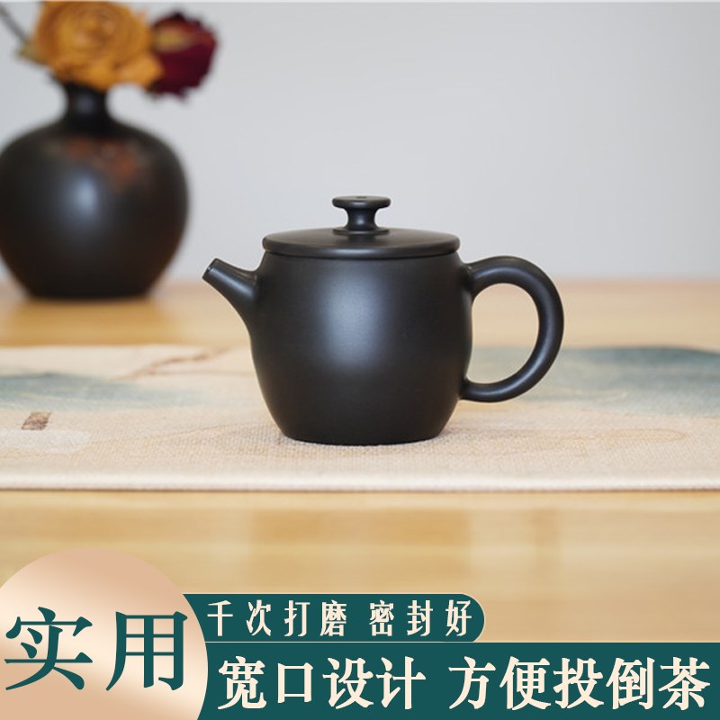 建水紫陶茶壶家用陶瓷泡茶壶迷你小茶壶一人用紫砂原矿全手工茶具