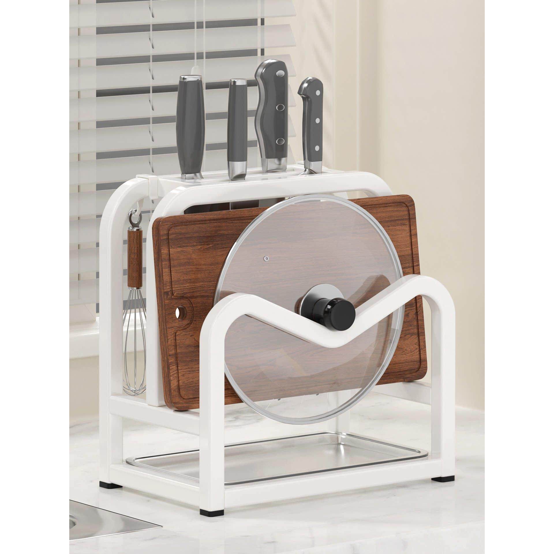 家用厨房台面置物架免打孔式多用途砧板刀具锅盖通用收纳整理架子