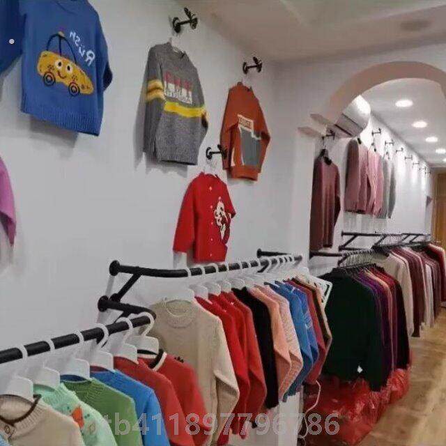 服装展示架上墙壁挂衣架多层挂衣杆女装童装店货架简约侧挂陈列架