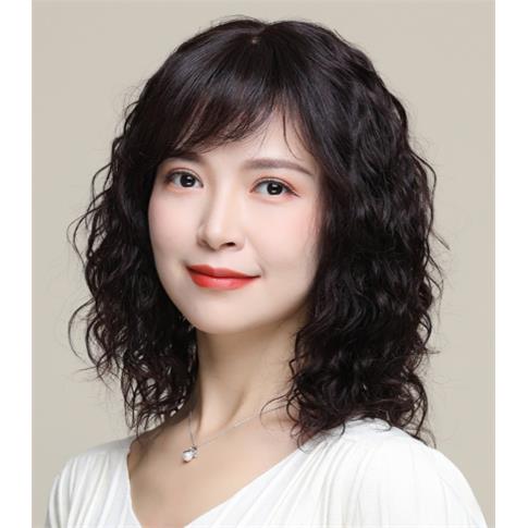 港风复古假发时尚透气轻薄卷发真发复古假发片女头顶补发块遮白发