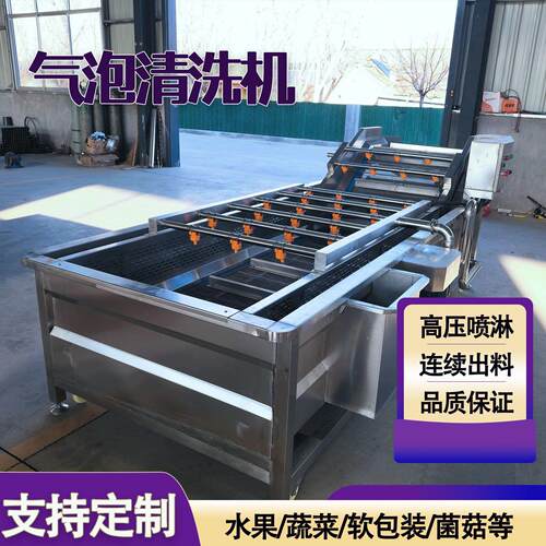 果蔬气泡清洗机 商用大型全自动洗菜机洗果机 净菜加工流水线设备