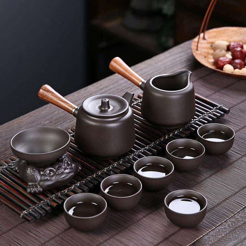 家用紫砂功夫茶具金蟾蜍茶具排水整套陶瓷茶壶茶杯茶道礼品茶具