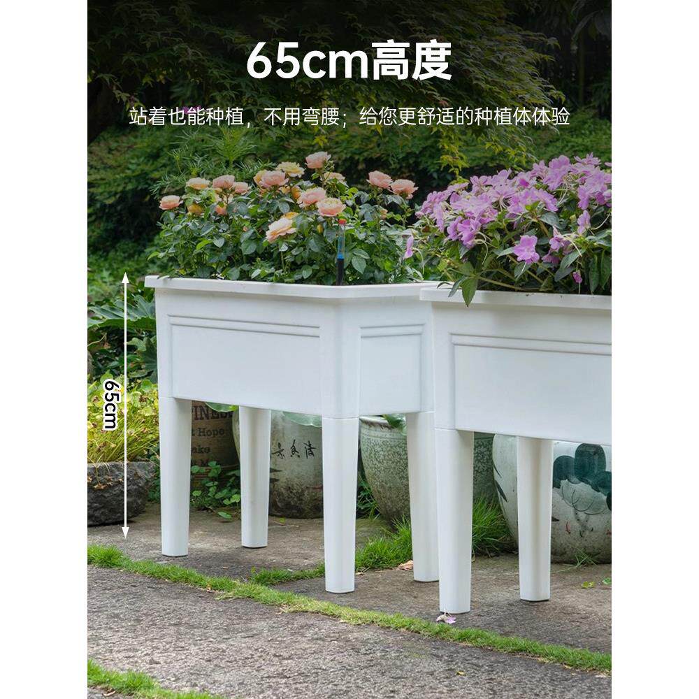 阳台种菜盆菜盆种植高脚大号花盆户外家用蔬菜水果种植箱长方形