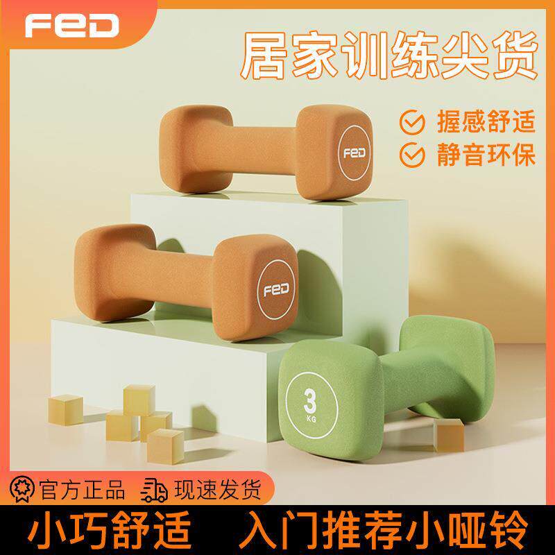飞儿顿哑铃女士健身家用器材壶铃儿童男士练臂瑜伽纯铁小哑铃拉车