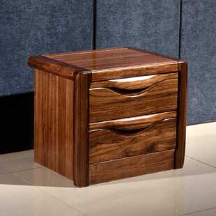K8乌金木纯实木床头柜床边柜配套家具现代新中式简约储物柜阻尼自