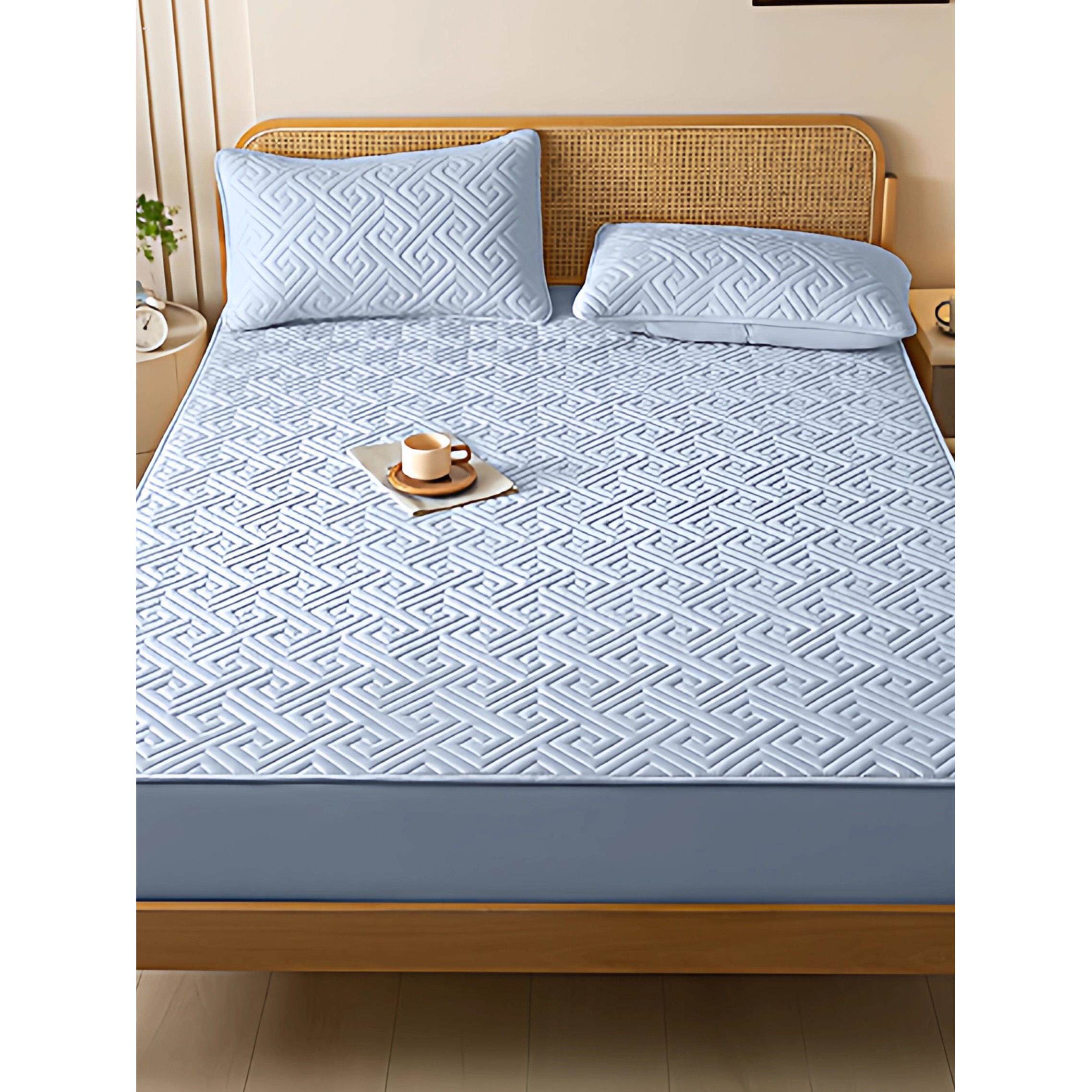 四季通用a类母婴级夹棉床罩床笠三件套 可机洗防水隔尿床垫保护套