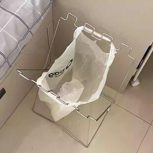 垃圾架不锈钢可折叠简易便携垃圾桶家用厨房专用免弯腰落地收纳架