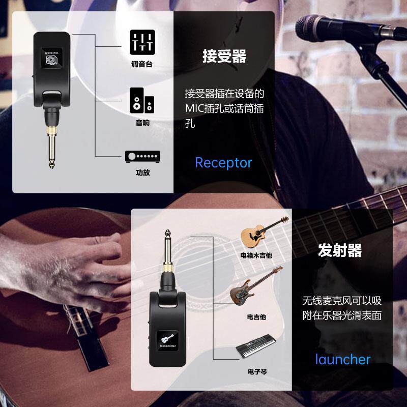 木吉他无线拾音器小提琴拾音电吉他弹唱麦克风演奏级话筒录音扩音