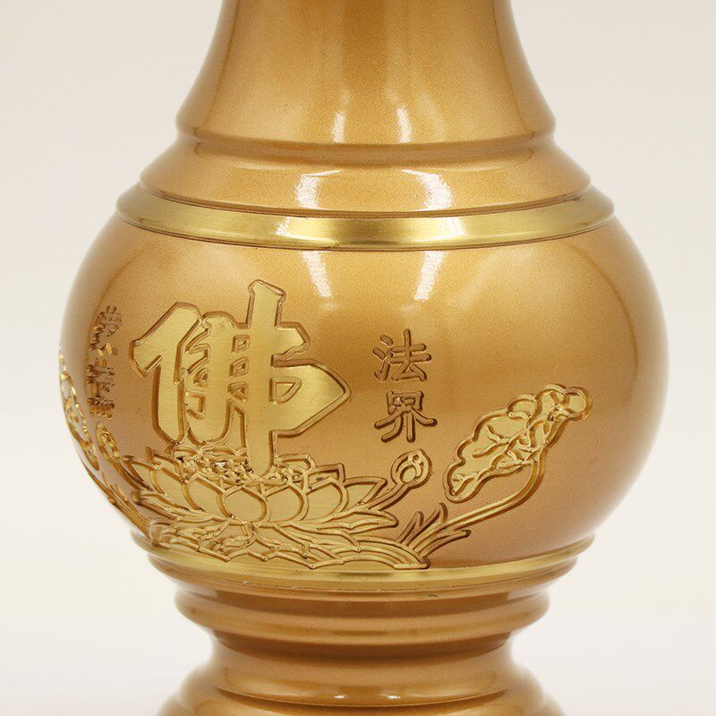 纯铜花瓶摆件客厅供佛插花落地复古花瓶轻奢家用高档富贵竹花瓶