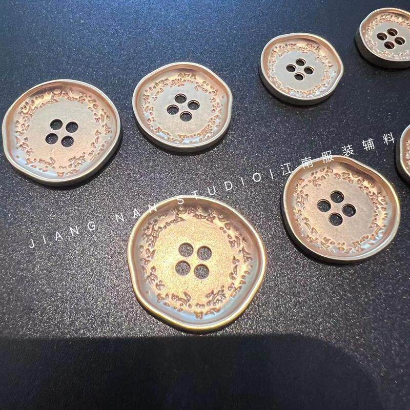 新款不规则四孔麦穗金属手缝纽扣学院风西服毛衣校服外套大衣扣