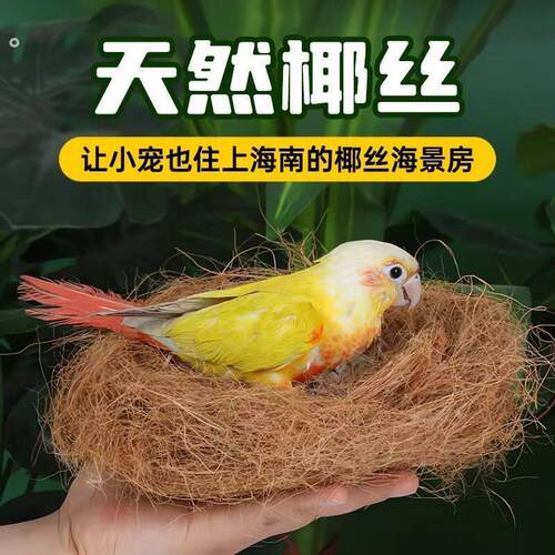 天然椰丝椰棕丝鸟窝垫料鹦鹉仓鼠鸽子鸟类保暖透气鸟巢垫材专用